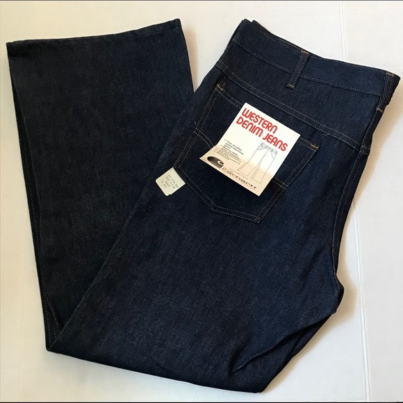 Carhartt Western Denim Jeans Men 42 x 30 Vintage 70s Deadstock